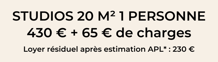 STUDIOS 20 M²  1 PERSONNE