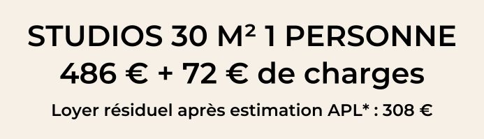 STUDIOS 30 M² 1 personne