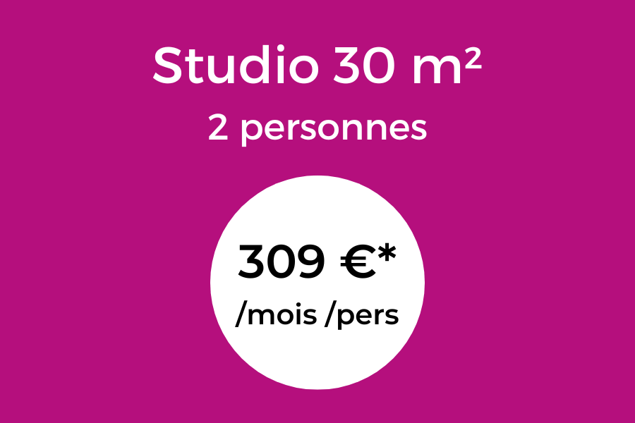 Tarif Studio 30 m² 2 personnes