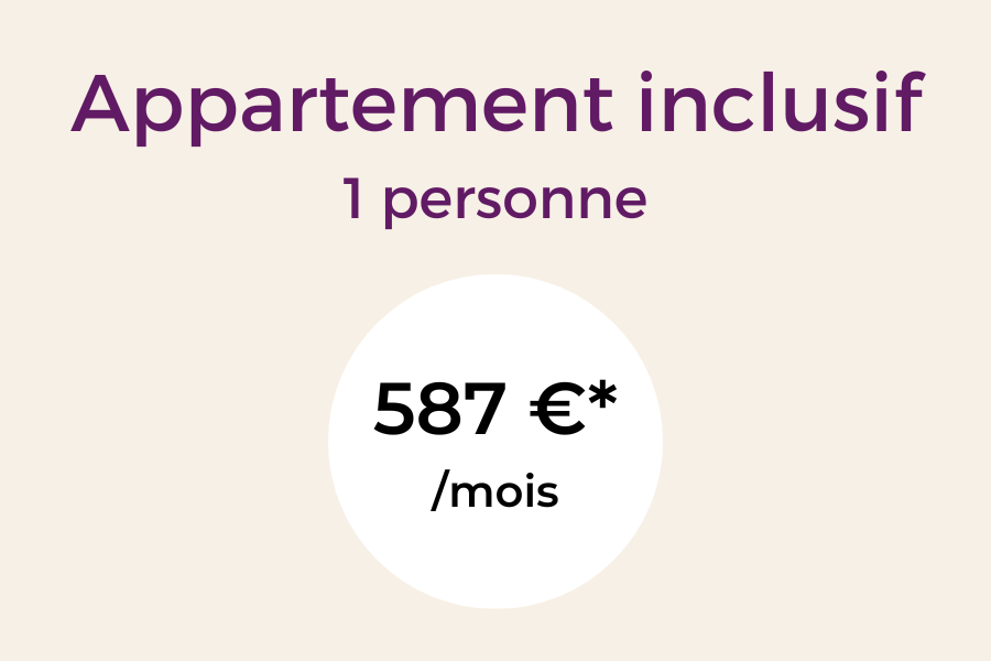 Tarif Appartement inclusif 1 personne