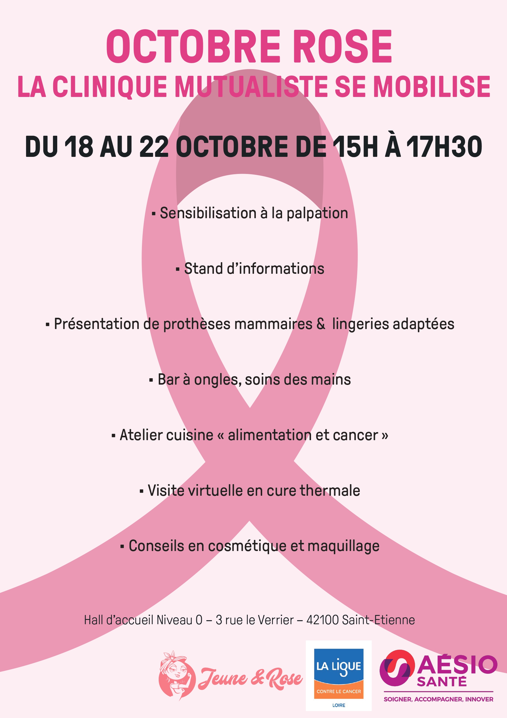Octobre Rose 2021 - La Clinique Mutualiste AÉSIO Santé se mobilise