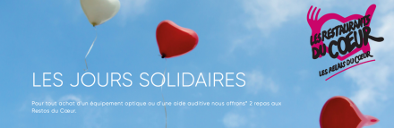 Les Jours solidaires : Jusqu'au 28 février, nos magasins Ecouter Voir s'associent aux Restos du Cœur