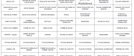 Menue de la semaine  44