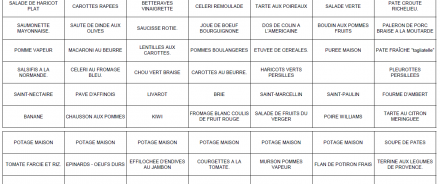 Menu du 13 au 19 décembre 