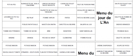 Menusemaine 27 décembre 