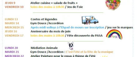 Animation du mois de juin 