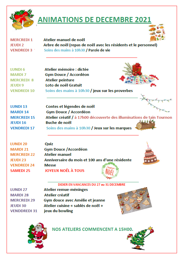 programme des animations
